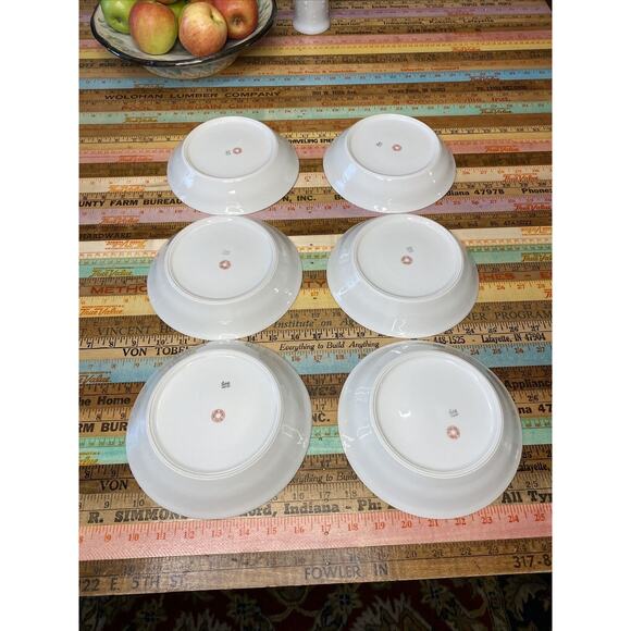 GDA Haviland Limoges France Set of 6 Soup Salad Bowls 7-1/2" Dresden Floral - Picture 2 of 12